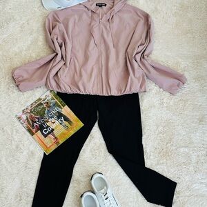 Blush Pink Hooded Bomber Jacket